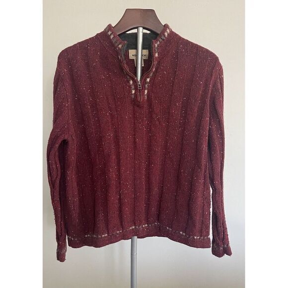 Woolrich Other - Woolrich Quarter Zip Sweater Size Large Women's Wine Red